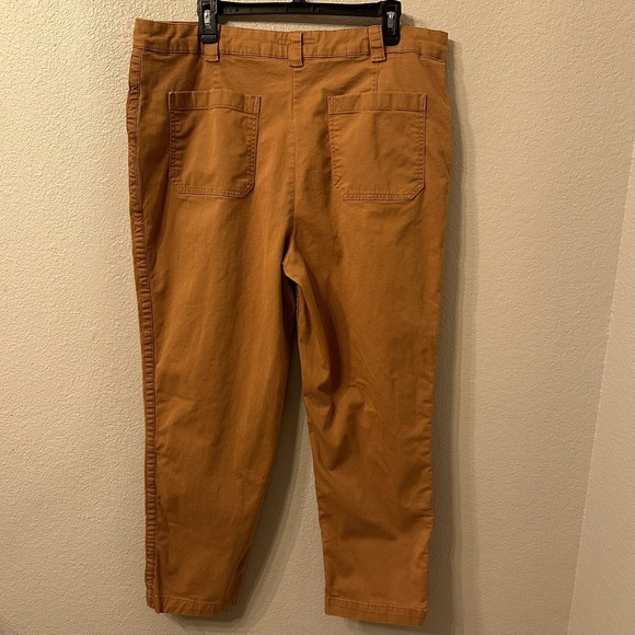 Boden Women Classic Chino Pants Size US 14 R Orange Cotton Blend Anthropologie - Picture 4 of 4